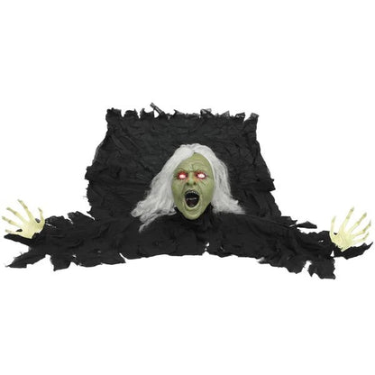 72 Life Size Halloween Animated Crawling Zombie With Glowing LED Eyes, Battery Operated, Indoor Outdoor Props
