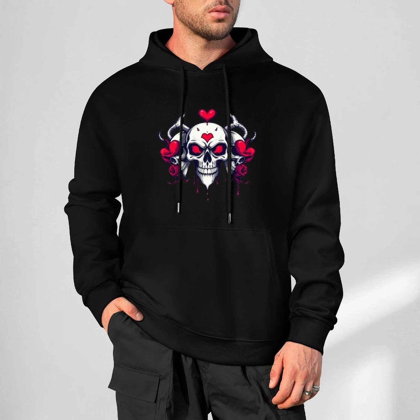 Munsieur Bleeding Royalty: Skull Hoodie for Men - Munsieur