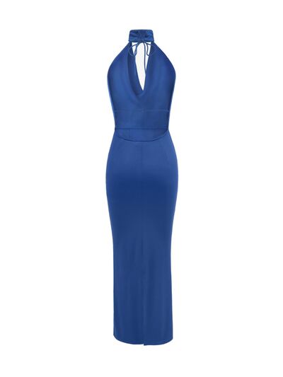 Backless Lace Up Back Sleeveless Maxi Dress - Munsieur