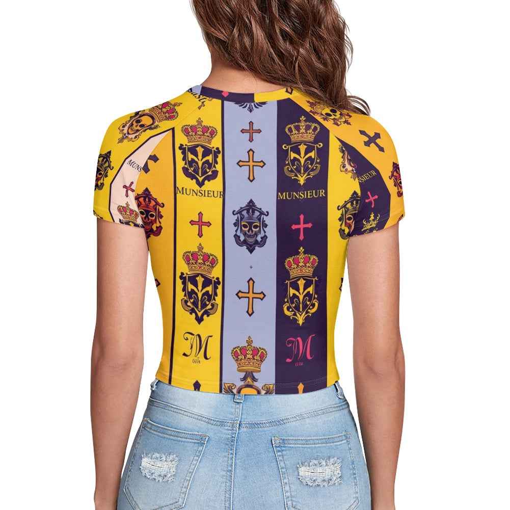 Tight cropped navel-baring T-shirt