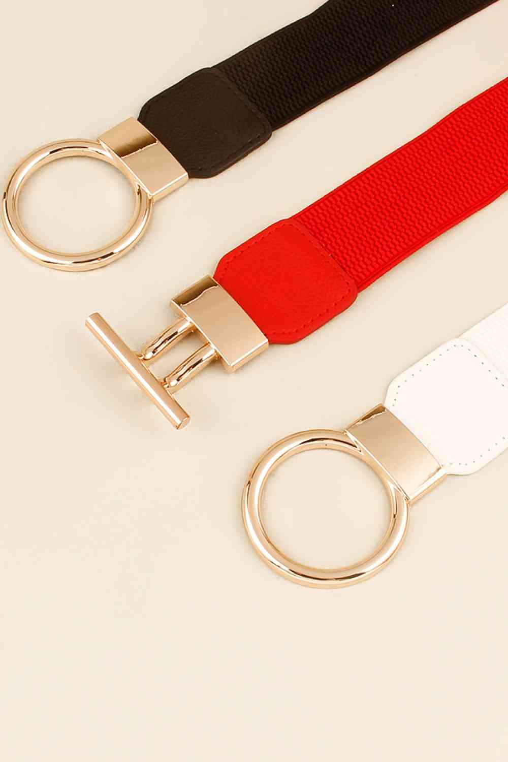 Circle Shape Buckle Zinc Alloy Buckle PU Leather Belt - Munsieur