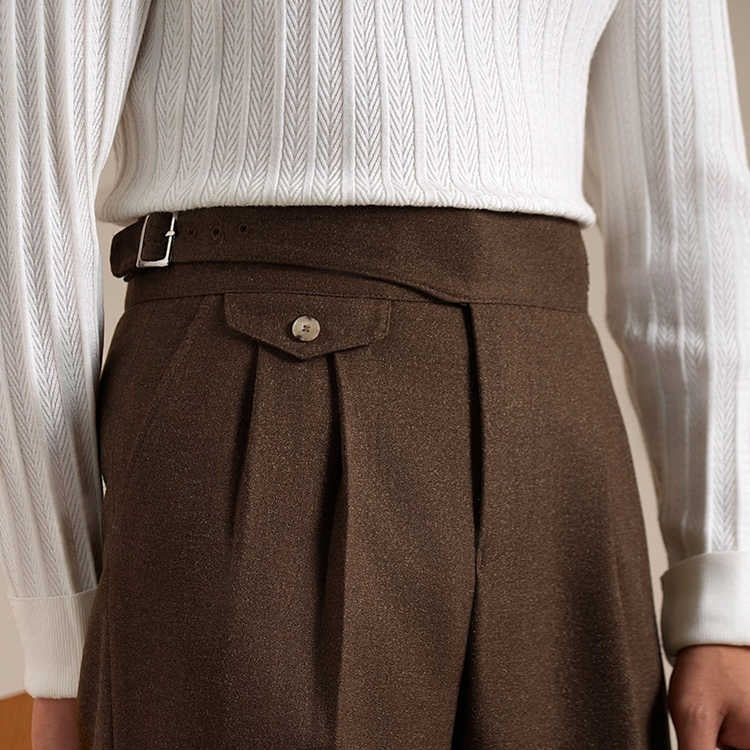 Men's Double Pleated Straight Business Casual loose fitting Pants - Munsieur