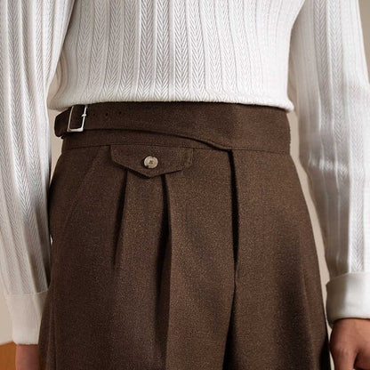 Men's Double Pleated Straight Business Casual loose fitting Pants - Munsieur