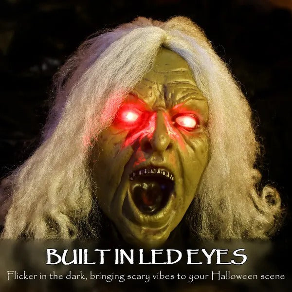 72 Life Size Halloween Animated Crawling Zombie With Glowing LED Eyes, Battery Operated, Indoor Outdoor Props