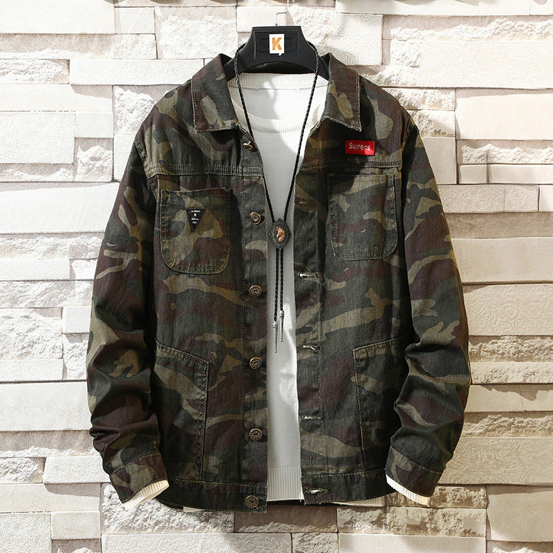 New Mens Camouflage Denim Coat Man Coats Masculine coats Fashion Design