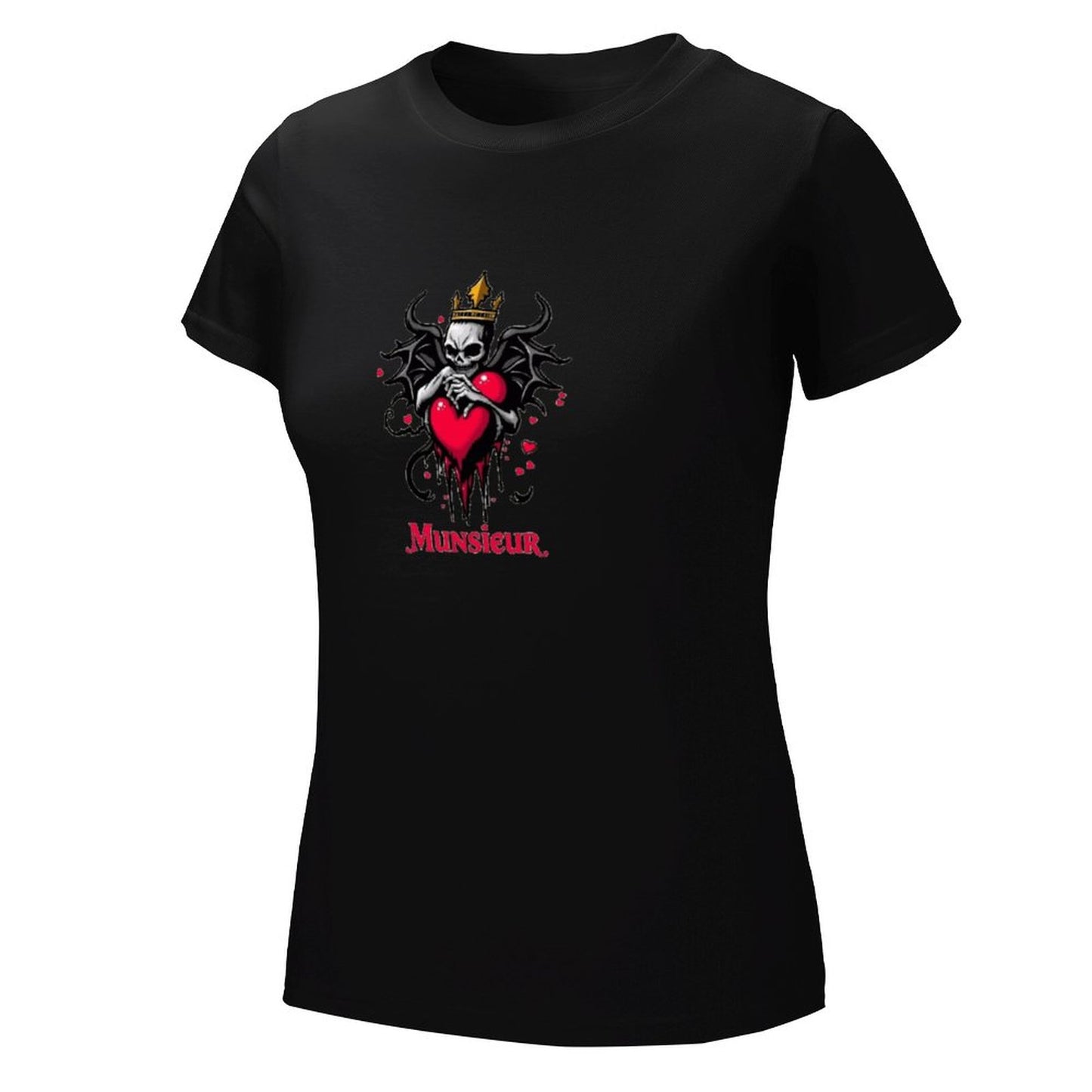 Munsieur Women's T-shirt "Queen" Bleeding Collection for Valentine's Day Embroidered