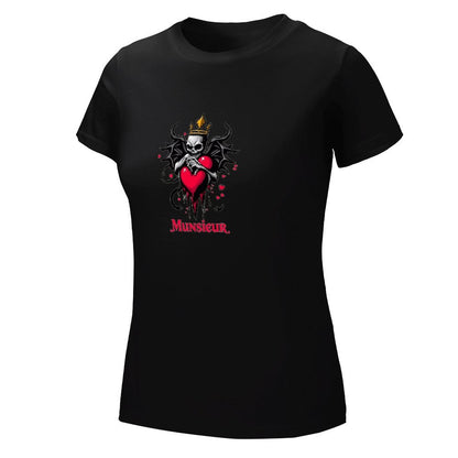 Munsieur Women's T-shirt "Queen" Bleeding Collection for Valentine's Day Embroidered