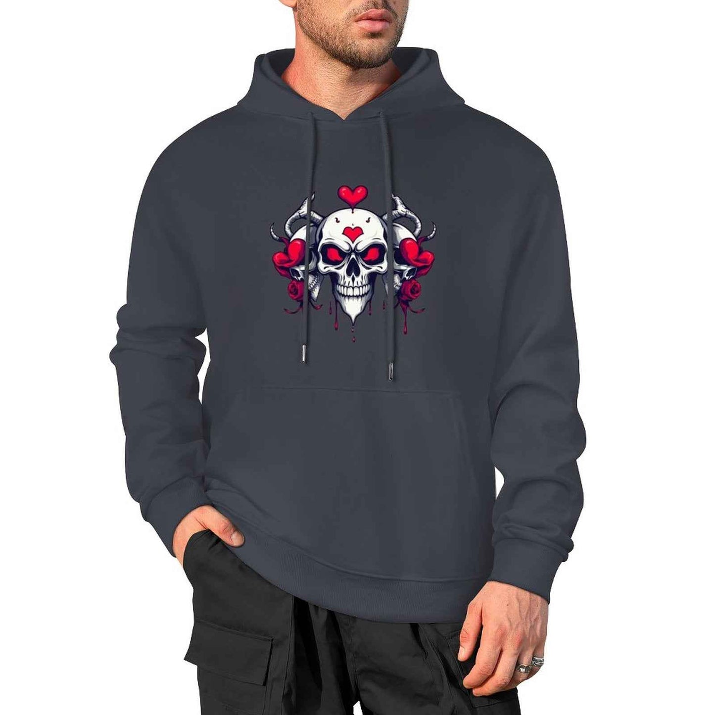Munsieur Bleeding Royalty: Skull Hoodie for Men - Munsieur