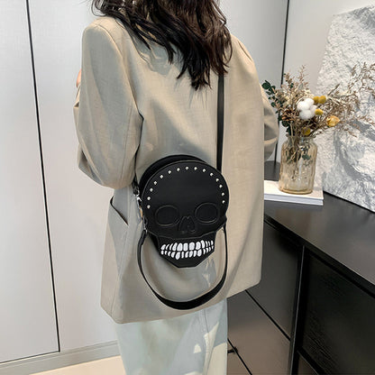 Halloween Skull Crossbody Bag - Gothic Messenger Shoulder Bag for Women