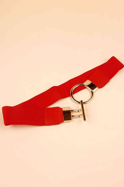 Circle Shape Buckle Zinc Alloy Buckle PU Leather Belt - Munsieur