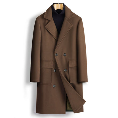 Fall Winter Men Double Breasted Mid-length Coat - Munsieur