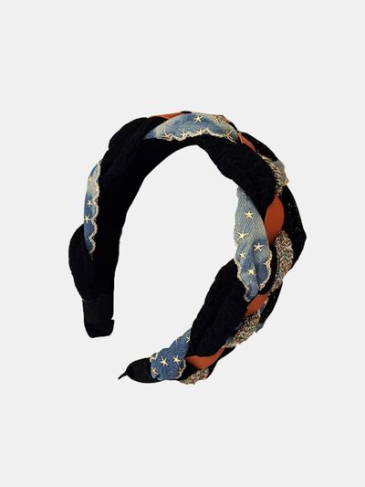 Denim Braided Wide Headband - Munsieur