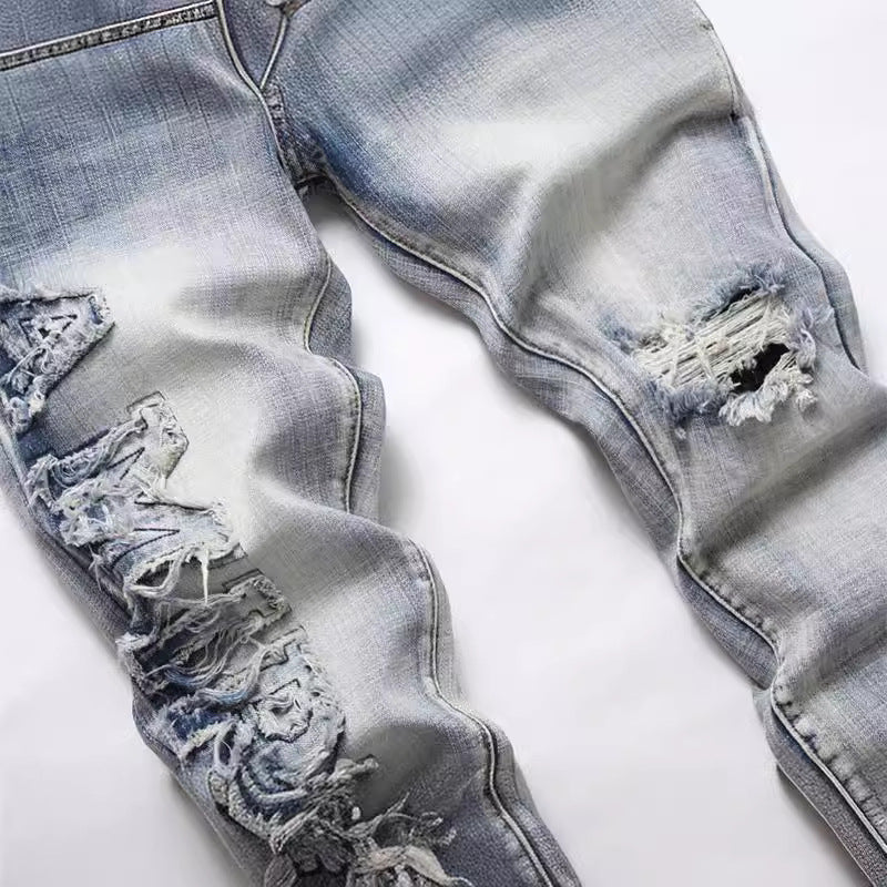 Men's Hole Patch Designer Pants