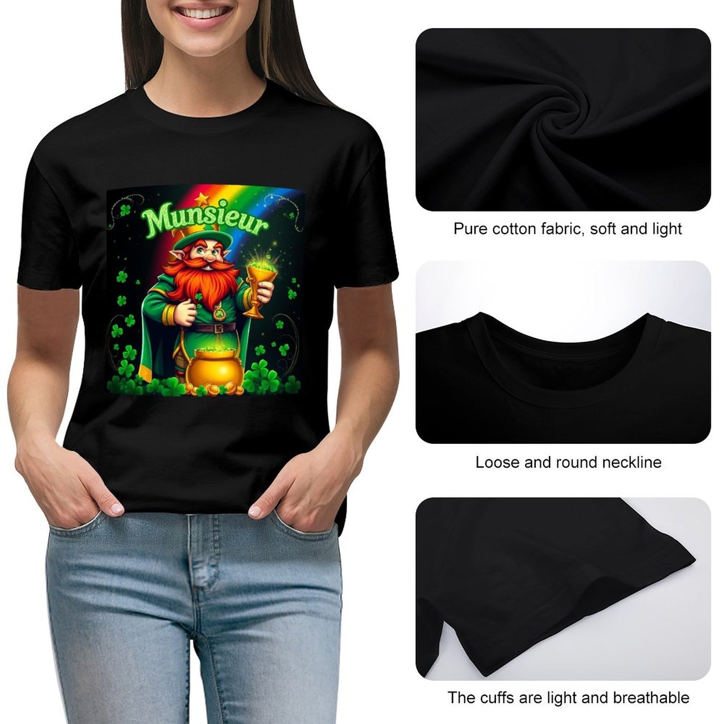 Munsieur St. Patrick's Day Collection T-Shirt for Women – Saint Patrick’s Lucky Charm