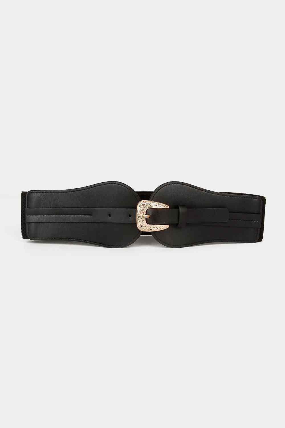 Wide Elastic Belt with Alloy Buckle - Munsieur