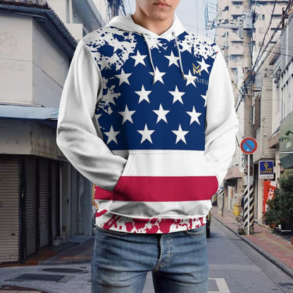 **Summer Sale** Munsieur Men's Graphic America's Pride Hoodie - Munsieur