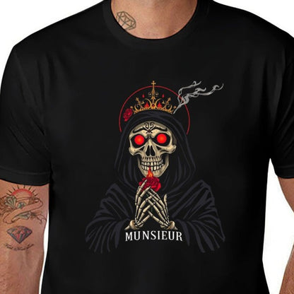 Munsieur Men's Tee Cotton "Reaper Smoke" Comfortable Tee for Men Halloween Drop