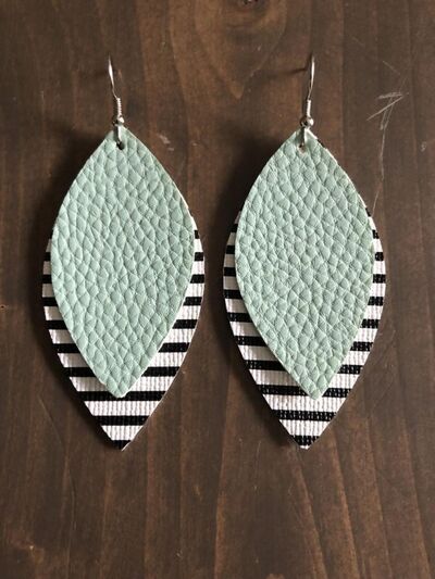 PU Leather Leaf Dangle Earrings - Munsieur