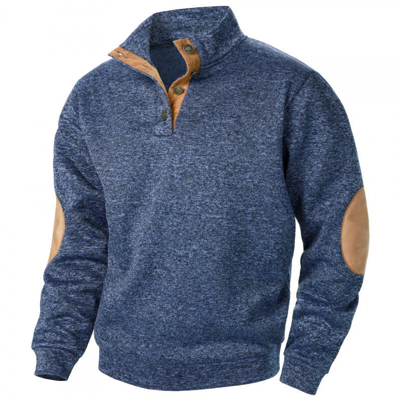 Men's Stand Collar Knitted Joint Stitching Casual Jacquard Cardigan Hoodie - Munsieur