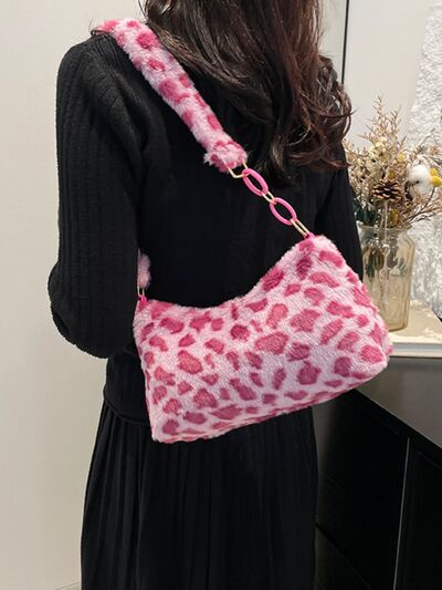 Leopard Fluff Shoulder Bag - Munsieur