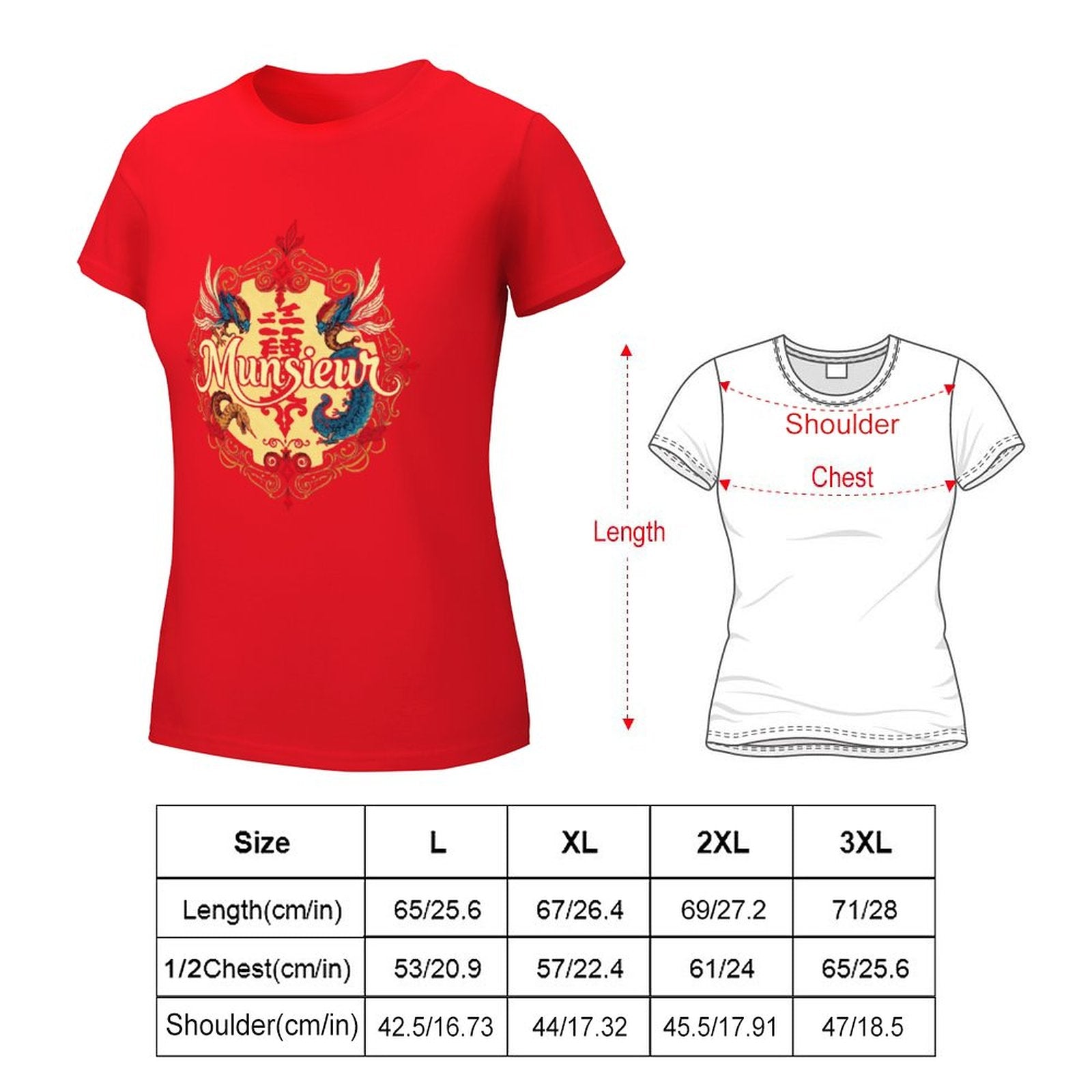 **Heatwave Sale** Munsieur Women's T-shirt Designer Streetwear for Her
