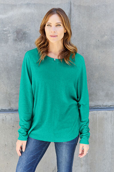 Double Take Full Size Round Neck Long Sleeve T-Shirt - Munsieur
