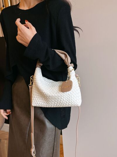 PU Leather Woven Crossbody Bag - Munsieur