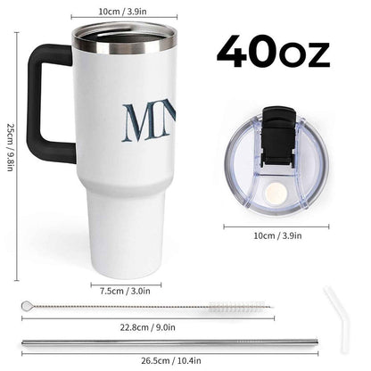 40oz Insulated Tumbler with Handle and Straw Munsieur Brand