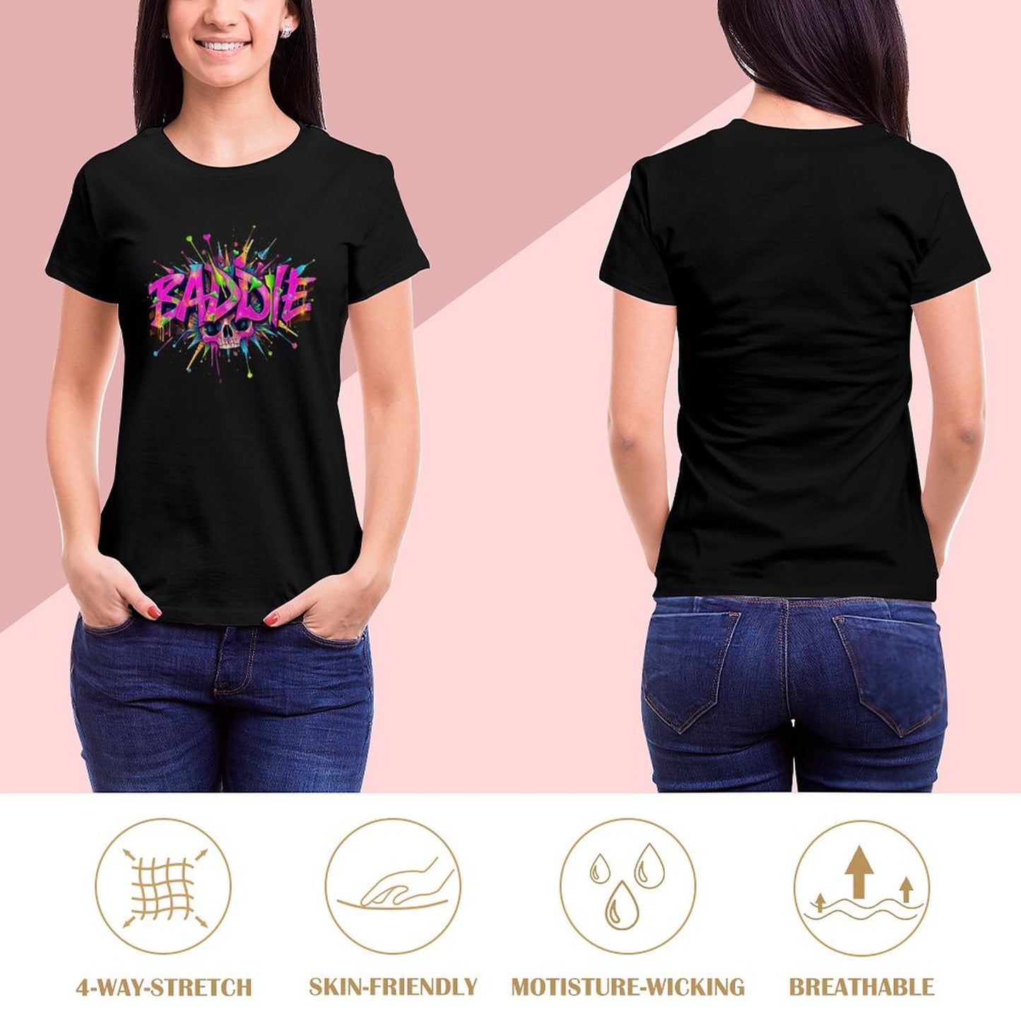 T-shirt for Women "Baddie" Streetwear Crown Co. 👑