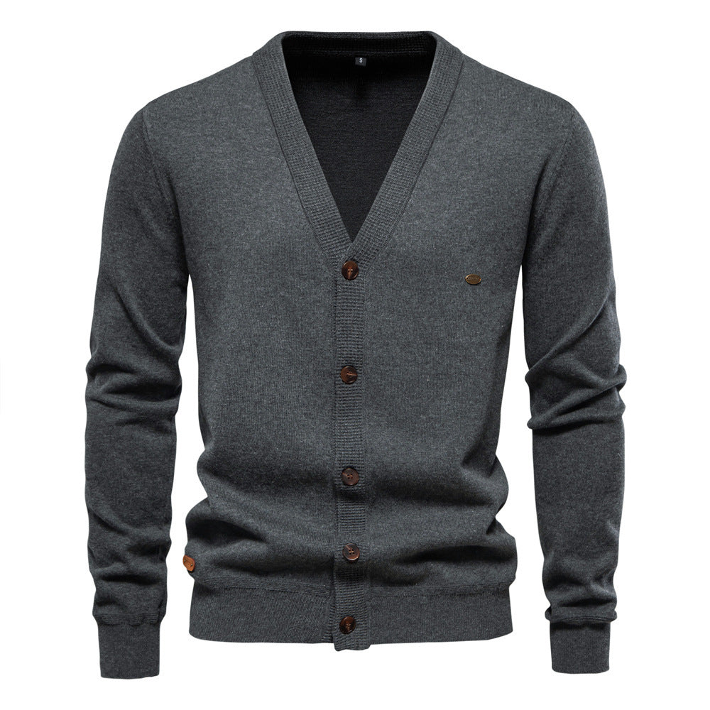 Men's Cardigan Hoodie High Quality Business Pure Color Knitwear - Munsieur