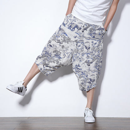Men's Harem Low-end Shorts Chinese Ethnic Style Plus Size