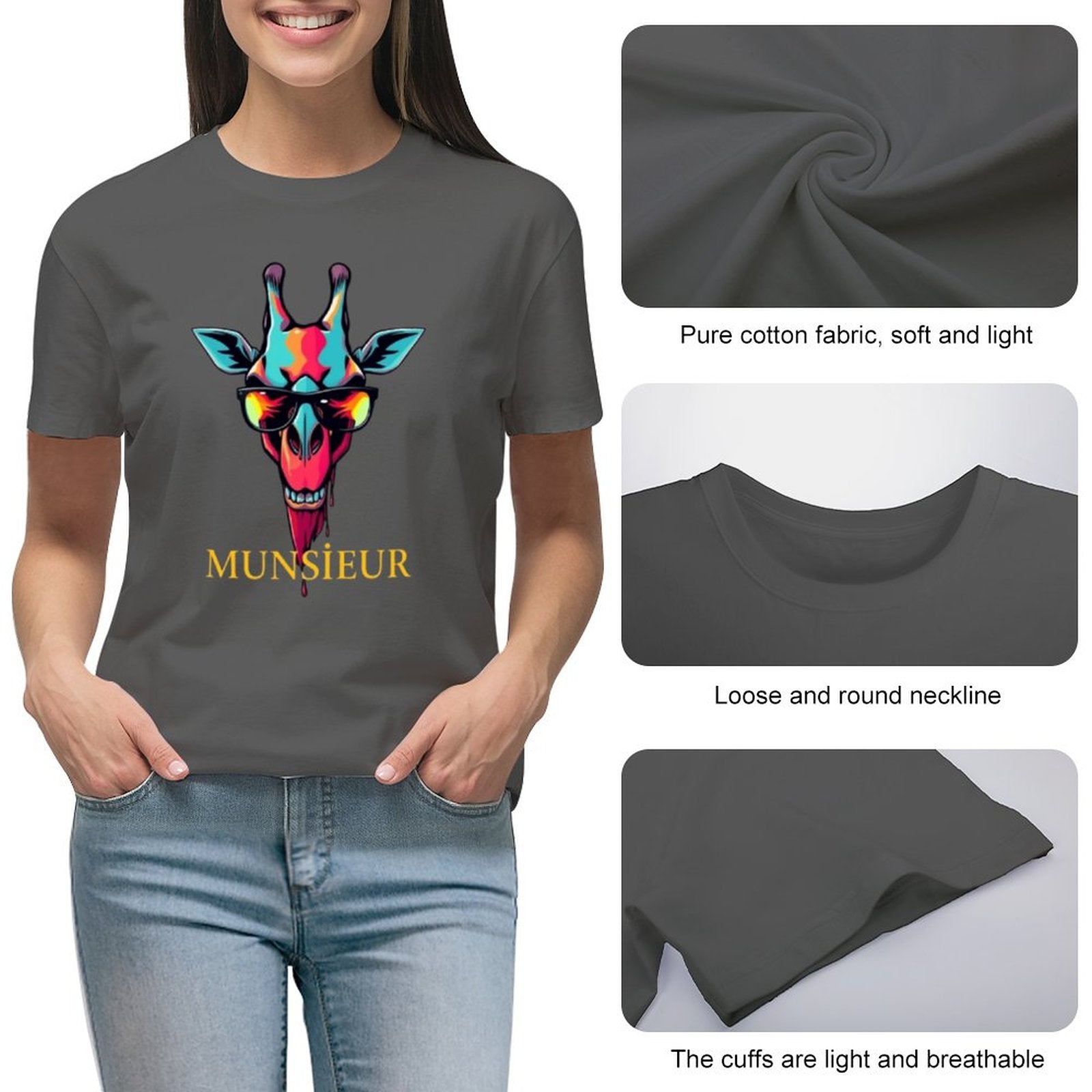 Munsieur T-Shirt for Women: Perfectly Tailored for Modern Confidence for Her - Munsieur