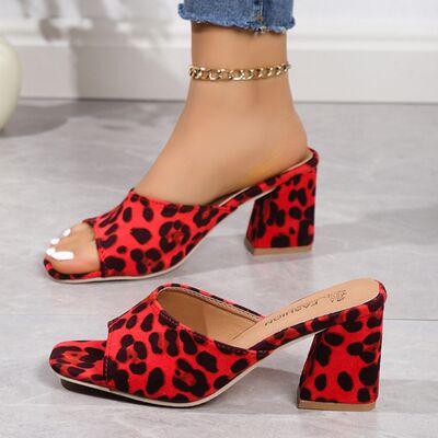 Leopard Block Heels Suede - Munsieur