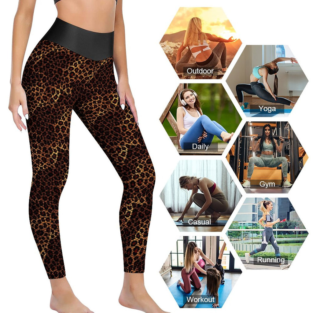 Custom Printed Honeycomb Textured Yoga Leggings for Women