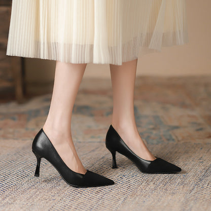 Color-blocking Stiletto Heel Pumps Women's Commuter Shallow Mouth Pointed