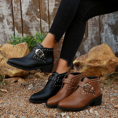 Studded Buckle Chelsea Boots - Munsieur