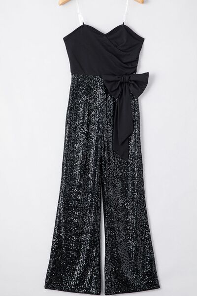 Bow Sequin Wide Leg Jumpsuit - Munsieur