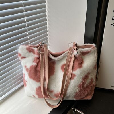 Cow Print Furry Tote Bag - Munsieur