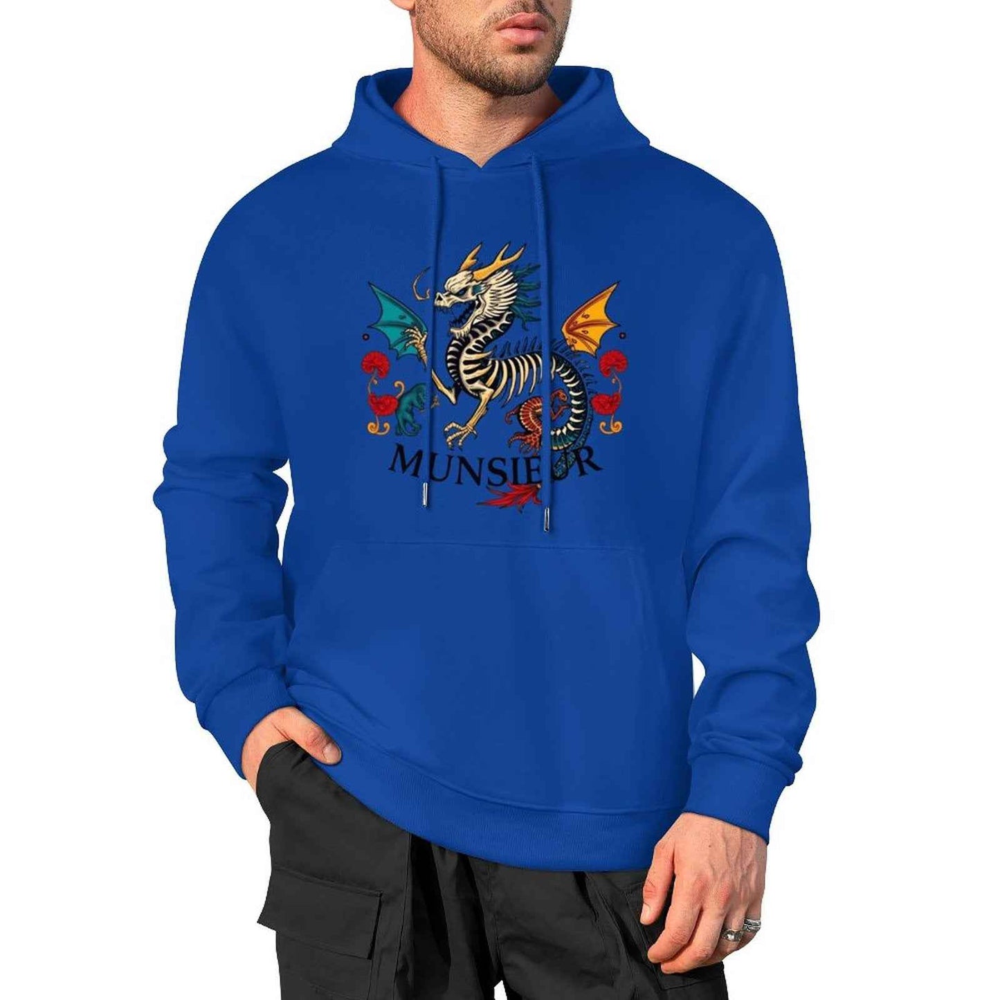 Munsieur Inferno Crest: Dragon Hoodie for Men - Munsieur