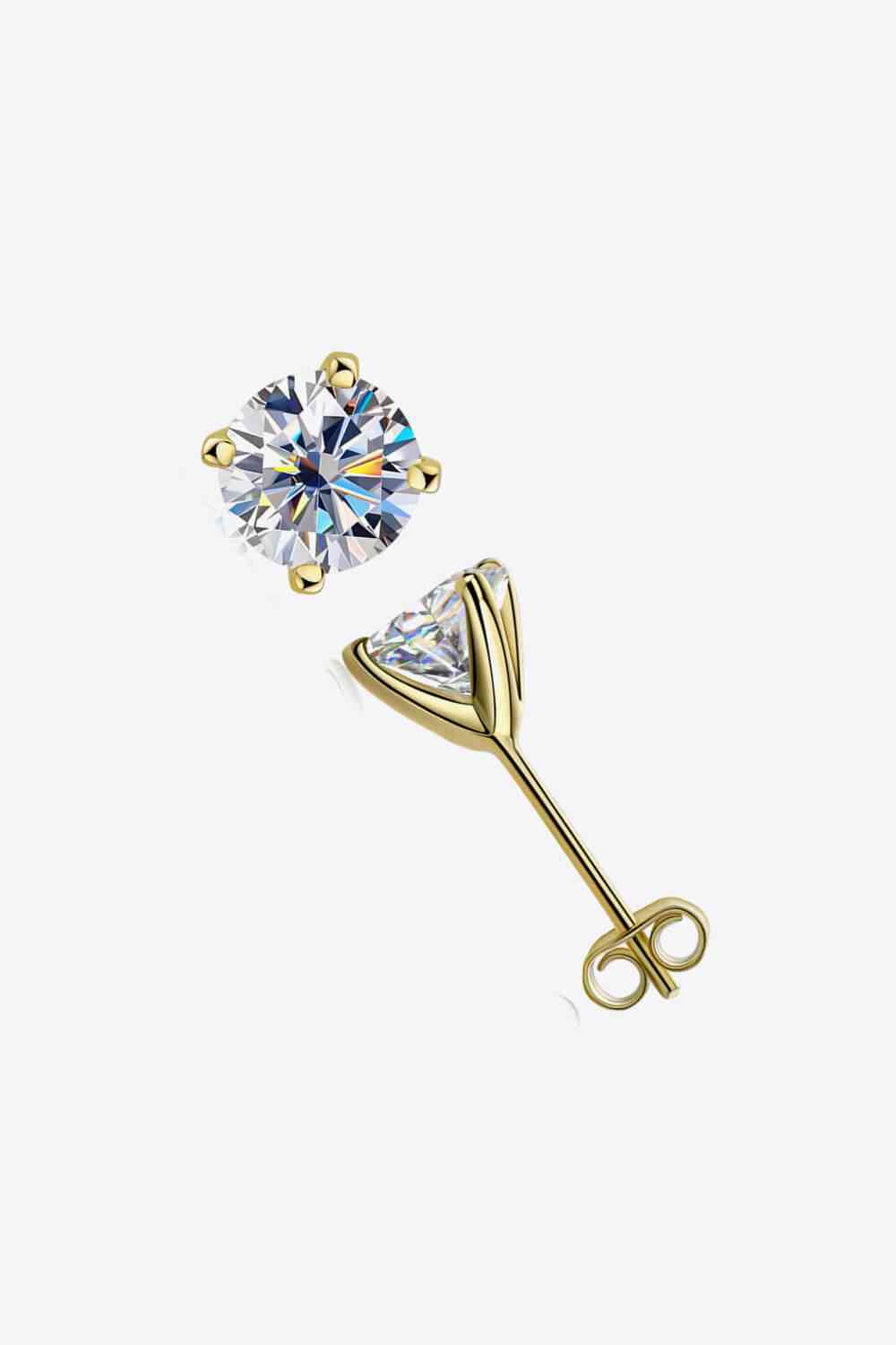 925 Sterling Silver 1 Carat Moissanite 4-Prong Stud Earrings - Munsieur