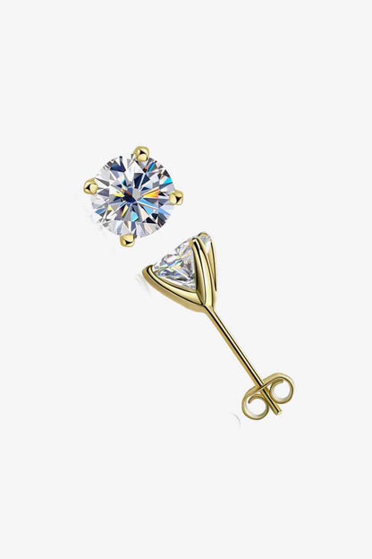 925 Sterling Silver 1 Carat Moissanite 4-Prong Stud Earrings - Munsieur