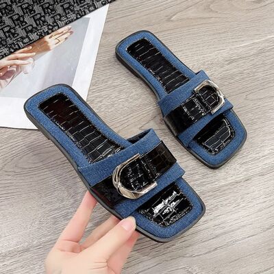 Buckle Trim Open Toe Sandals - Munsieur