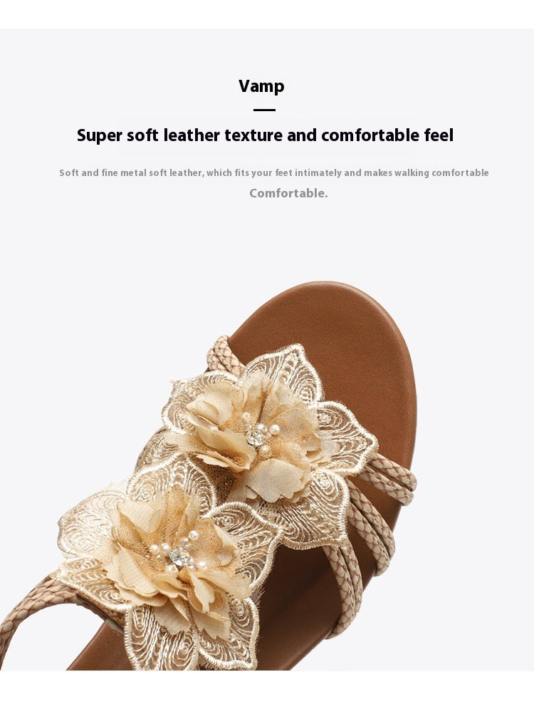 Women's Roman Bohemian Retro Flower Vacation Sandals