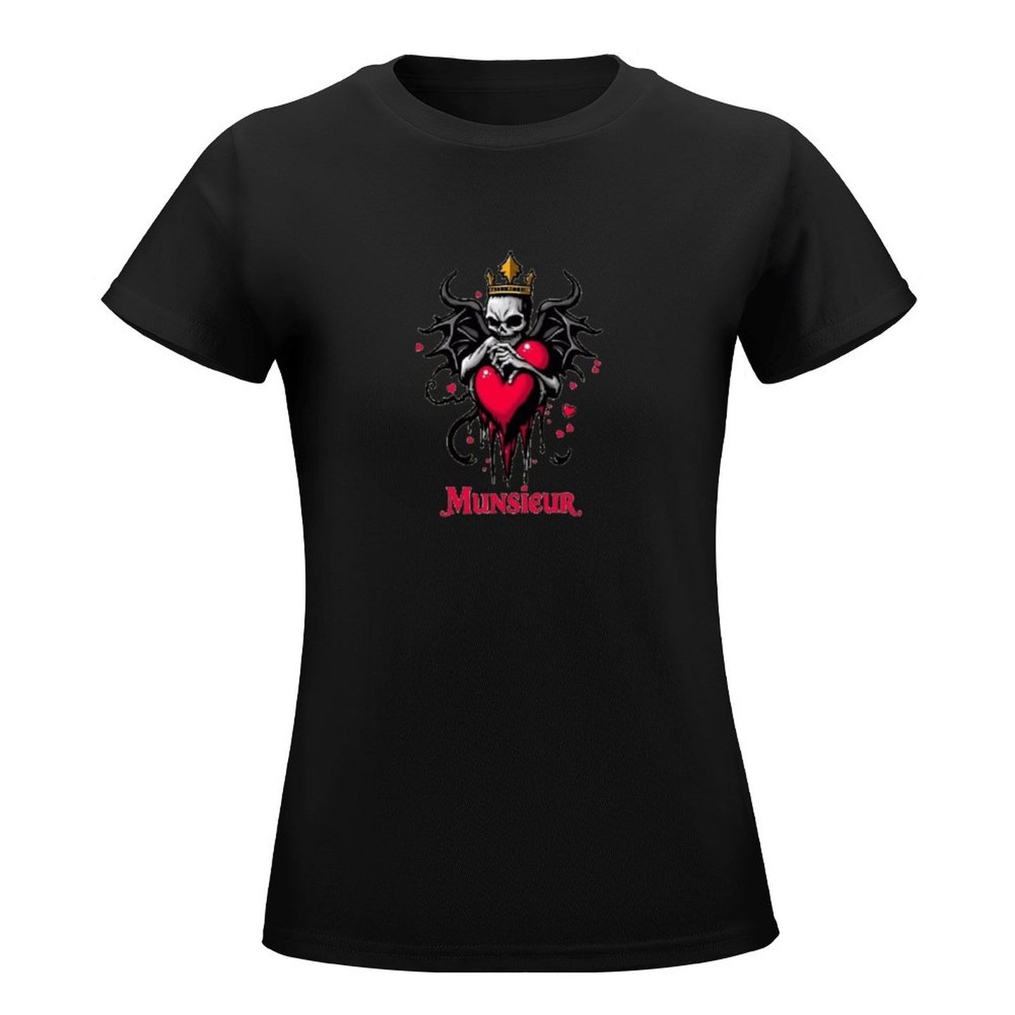 Munsieur Women's T-shirt "Queen" Bleeding Collection for Valentine's Day Embroidered