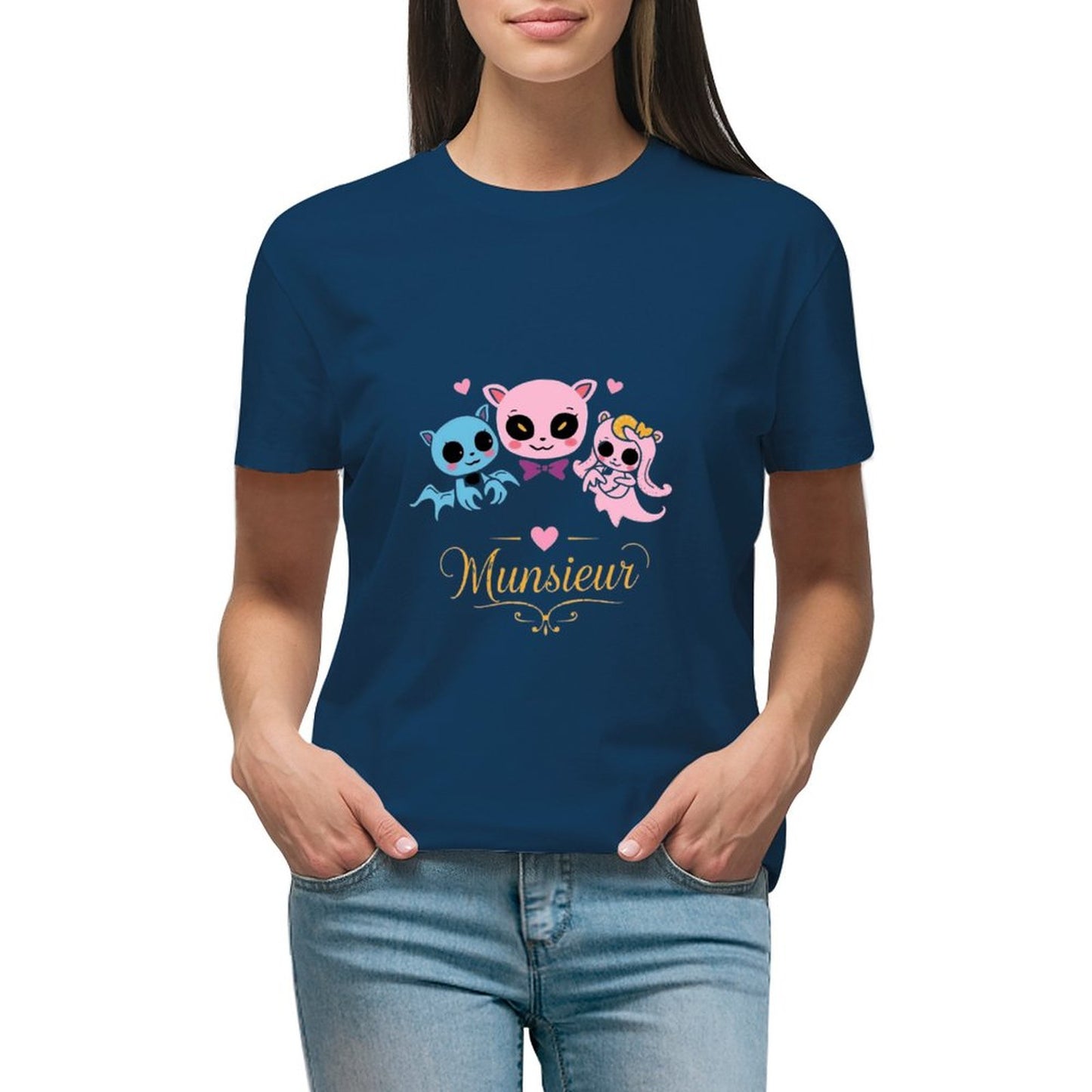 Women's Munsieur T-shirt Valentine's Day Collection "Vampire Friends" Designer Streetwear for Her