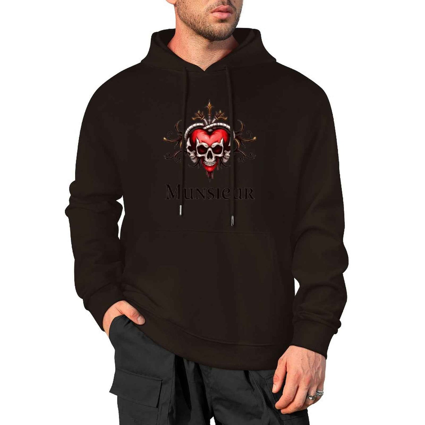 Munsieur Deadly Love: Skull Hoodie for Men - Munsieur