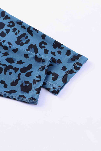Leopard Print Wide Waistband Leggings - Munsieur