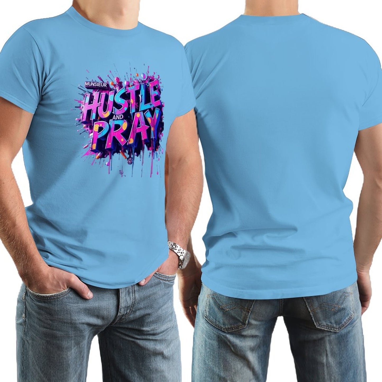 Munsieur Men's Tee "Hustle and Pray"
