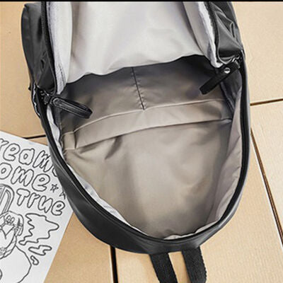 Stylish PU Leather Zip Backpack for Everyday Use - Munsieur