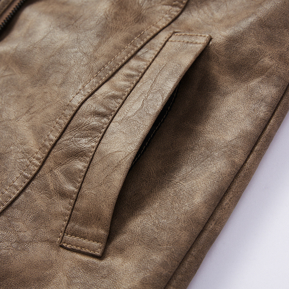 Men's Lapel Fashion Casual Men's Clothing Leather Coat Motorcycle Style - Munsieur